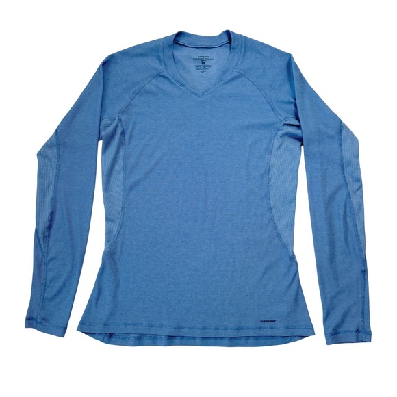 Patagonia Tops - Patagonia Women's Capilene 2 V-Neck Lightweight Base Layer Blue Long Sleeve Med